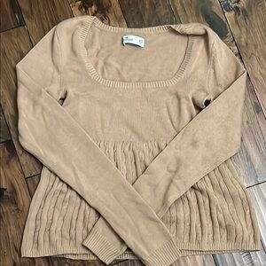 Hollister Tan Scoop Neck Sweater